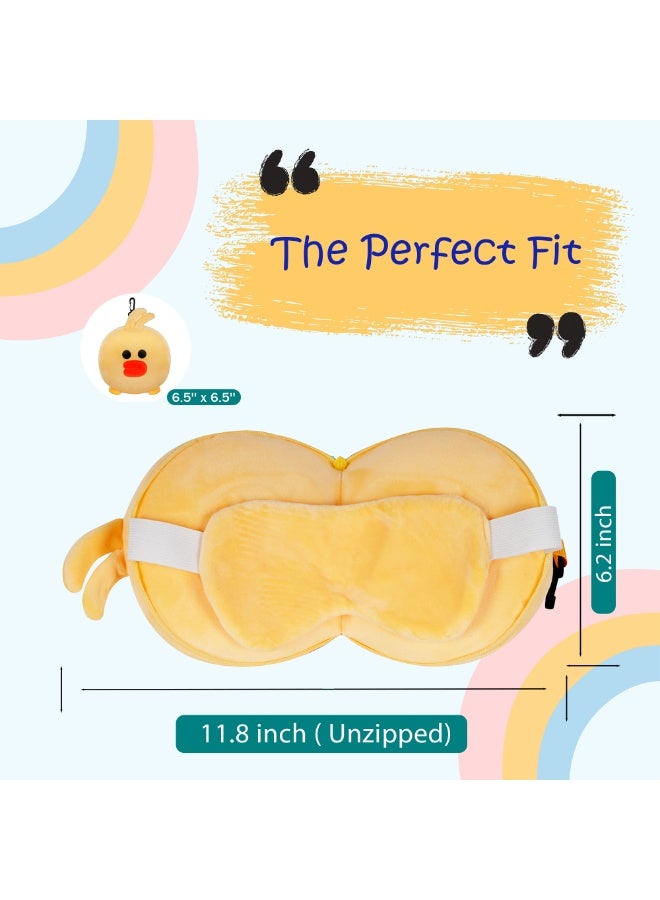 VEA Kids Pillow with Eye Mask – Yellow Duck Design, Travel Pillow for Kids, Lightweight Sleeping Pillow for Car, Flight & Nap Time - Image 3